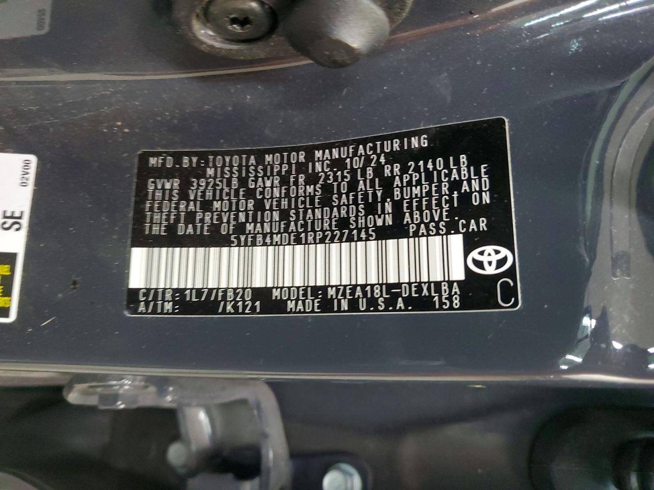 2024 TOYOTA COROLLA LE photo 12
