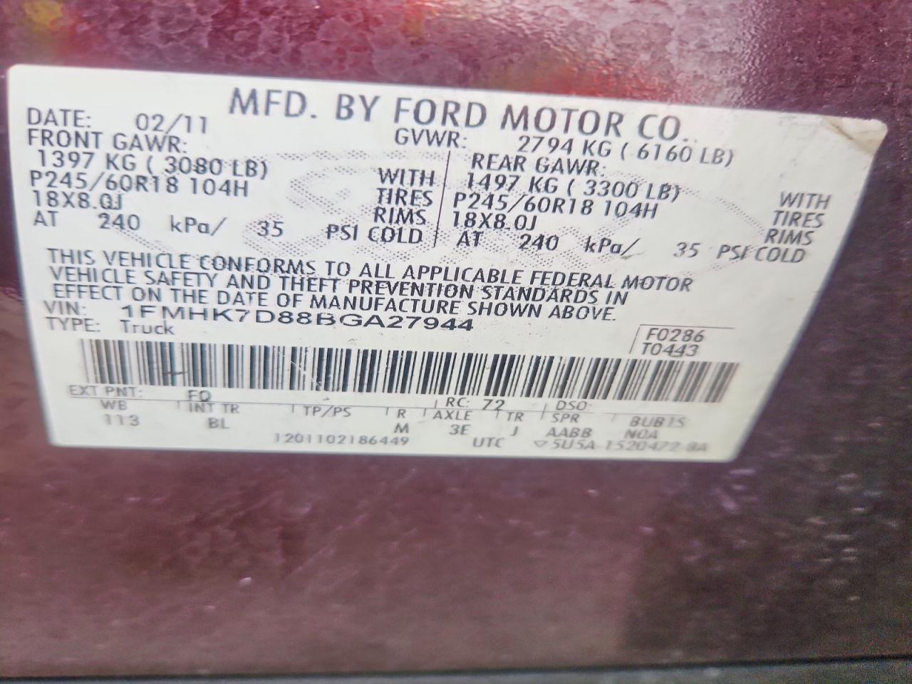 2011 FORD EXPLORER XLT photo 13