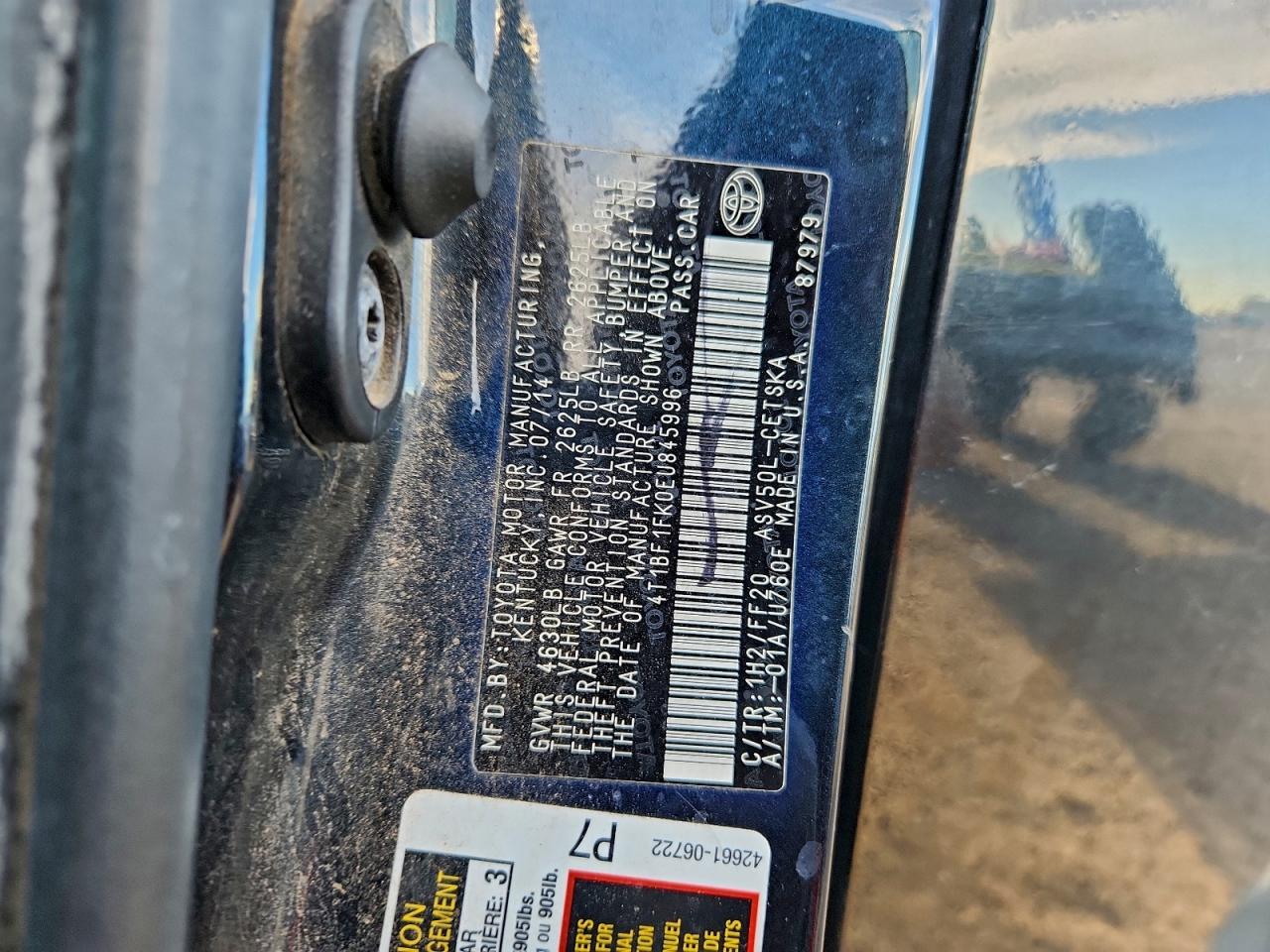 2014 TOYOTA CAMRY L photo 13