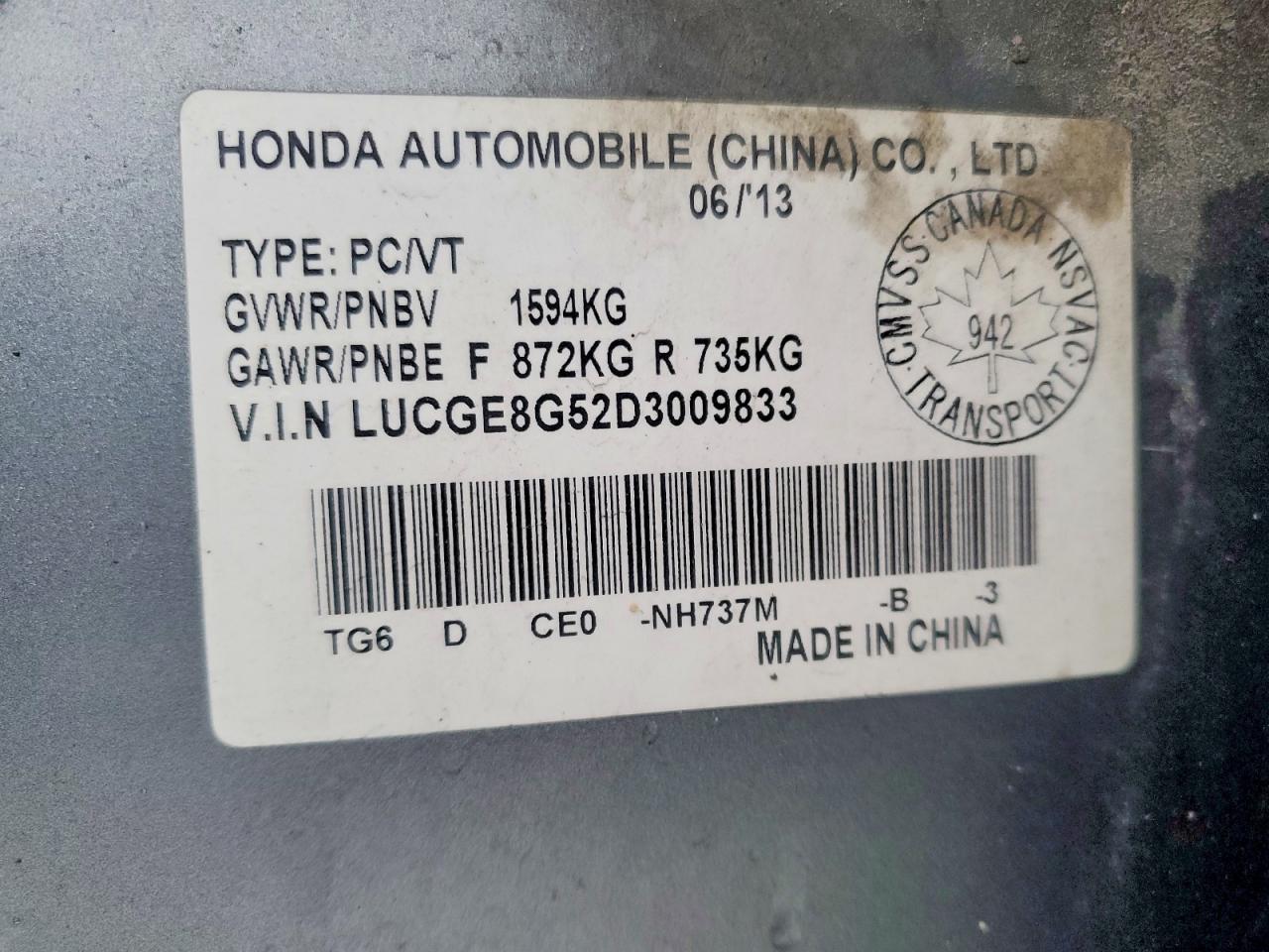 2013 HONDA FIT LX photo 13