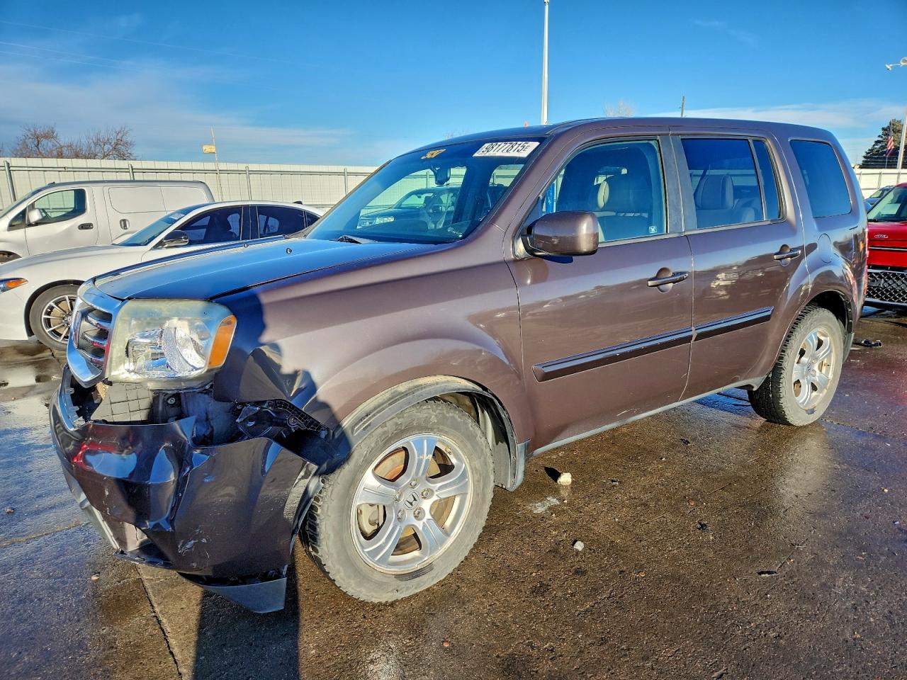 2012 HONDA PILOT EXL — FRONT END damage — photo 1