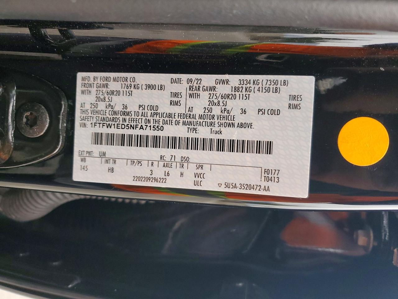2022 FORD F150 SUPERCREW photo 13