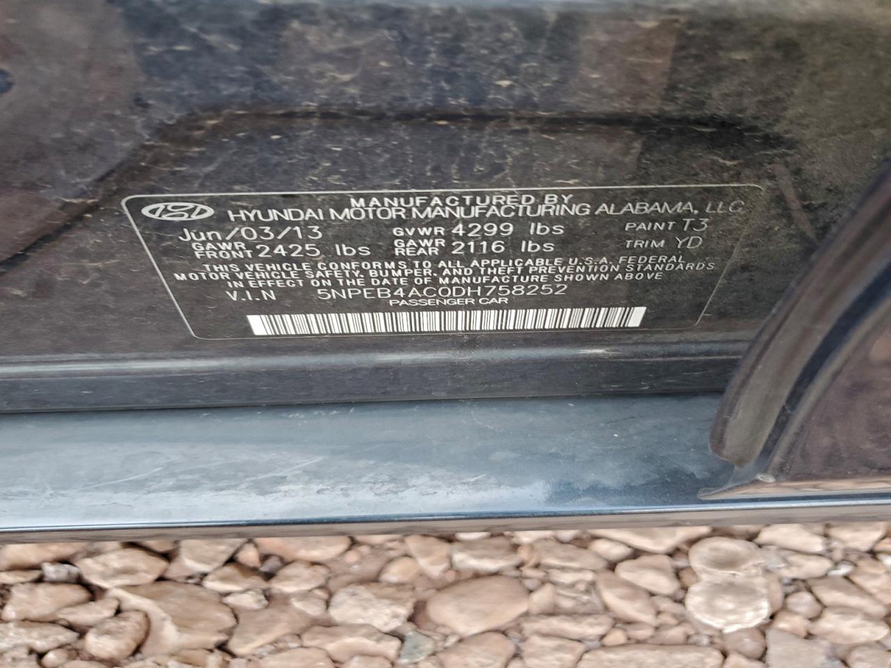 2013 HYUNDAI SONATA GLS photo 12