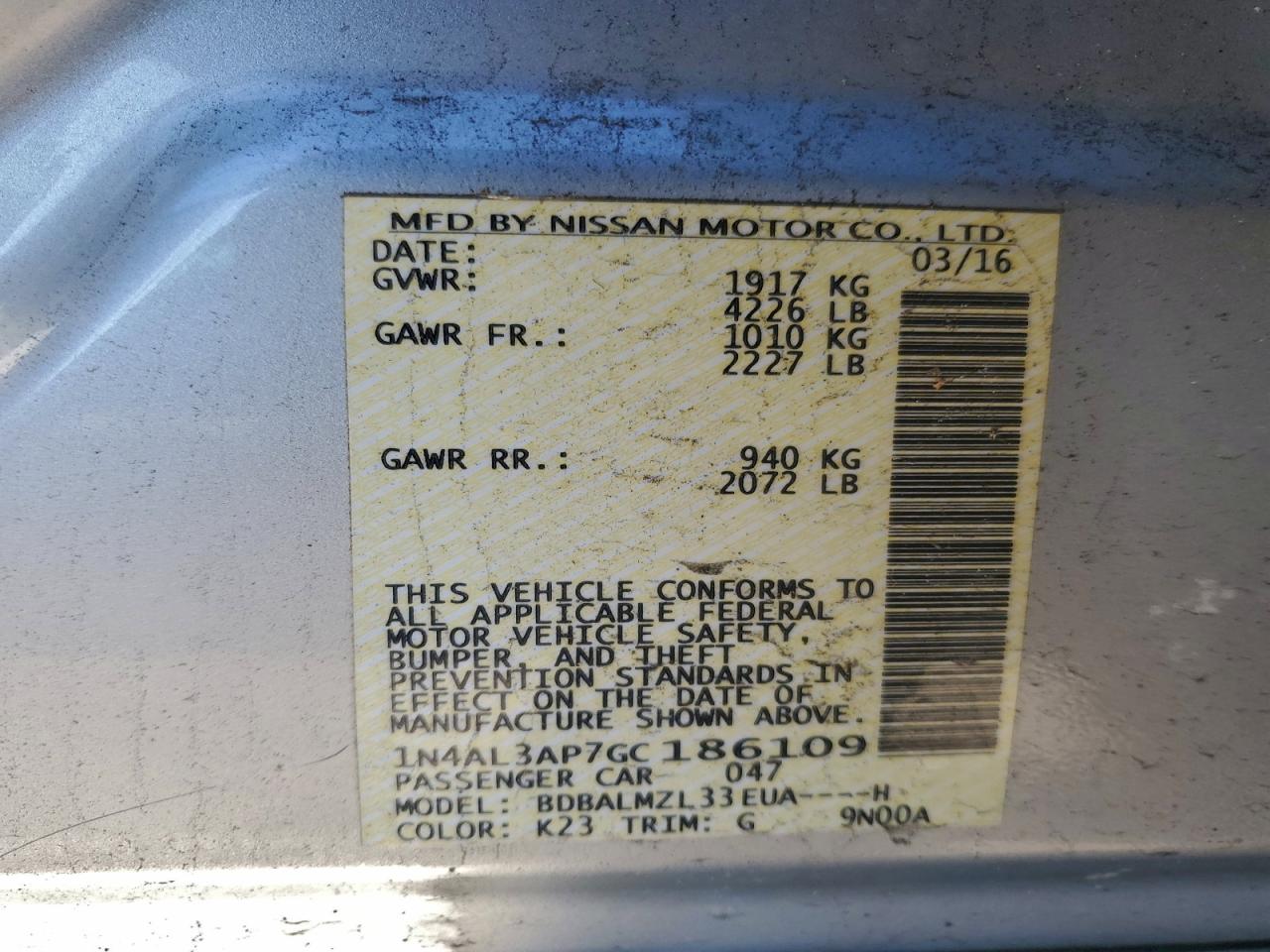 2016 NISSAN ALTIMA 2.5 photo 12