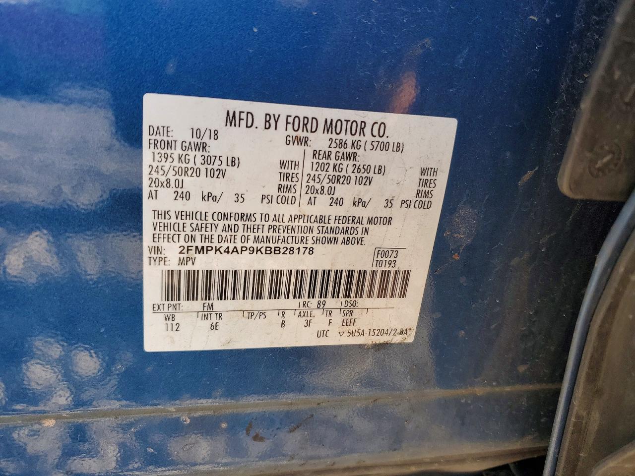 2019 FORD EDGE ST photo 13