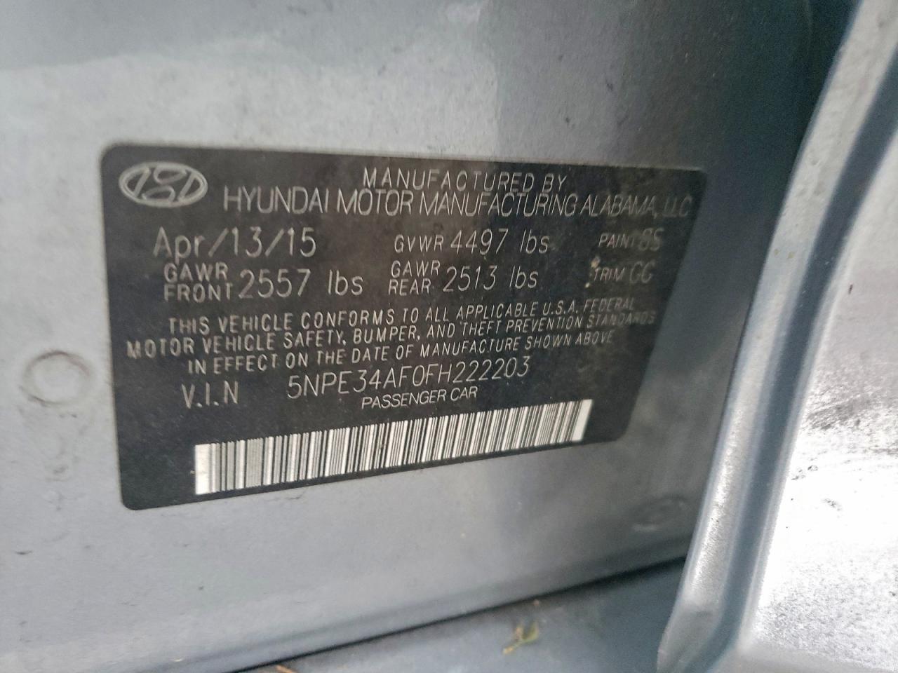2015 HYUNDAI SONATA SPORT photo 13