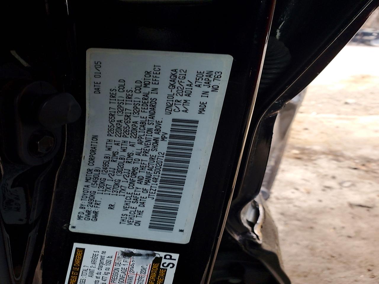 2005 TOYOTA 4RUNNER SR5 photo 12