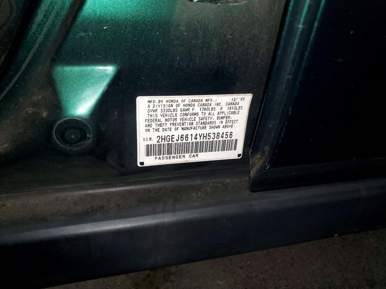 2000 HONDA CIVIC BASE photo 12