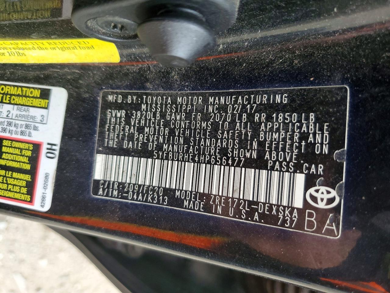 2017 TOYOTA COROLLA L photo 13