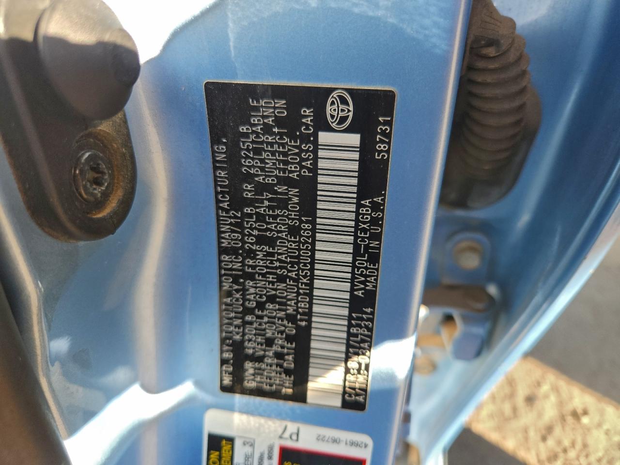 2012 TOYOTA CAMRY HYBRID photo 34
