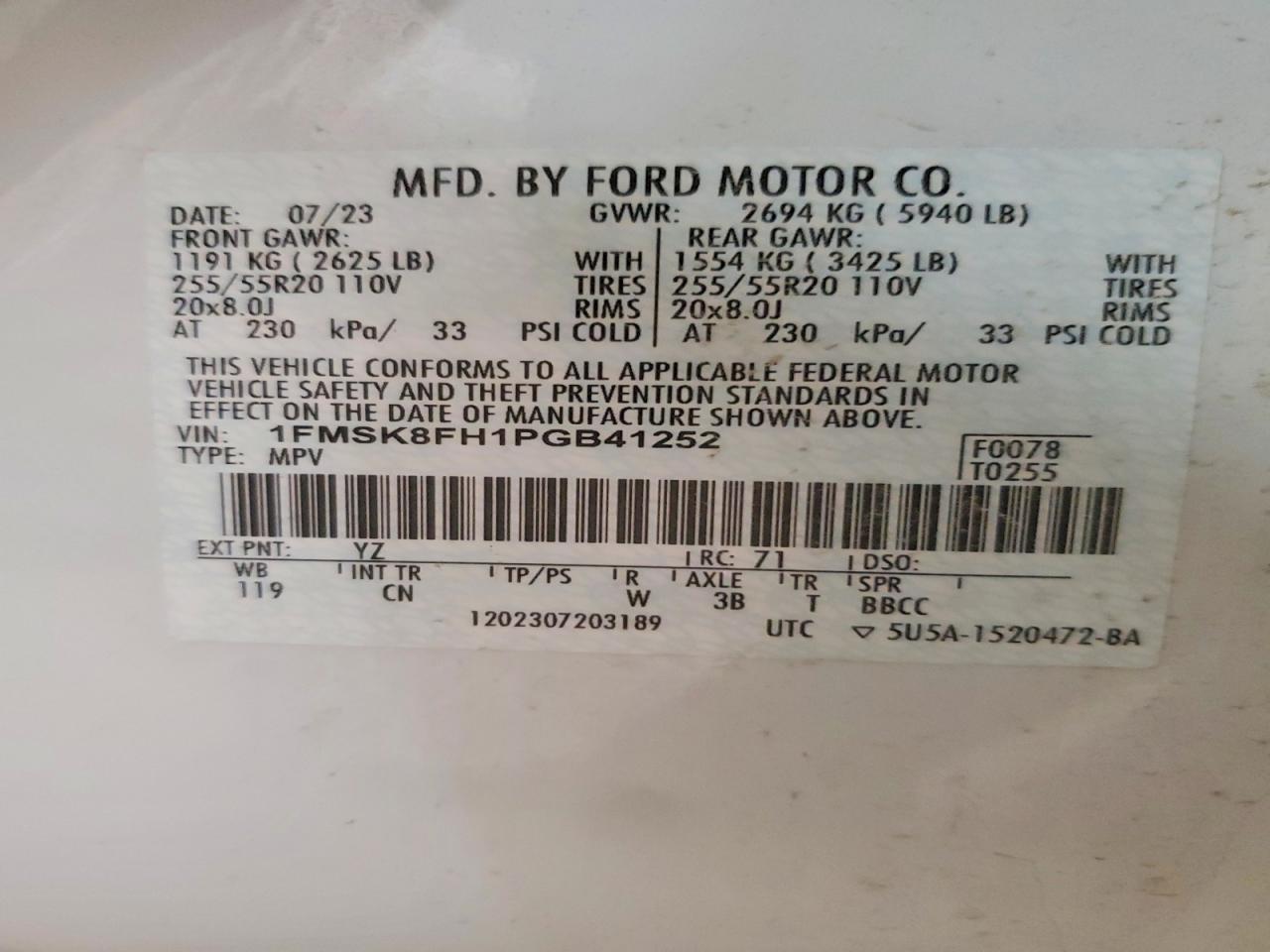 2023 FORD EXPLORER LIMITED photo 13