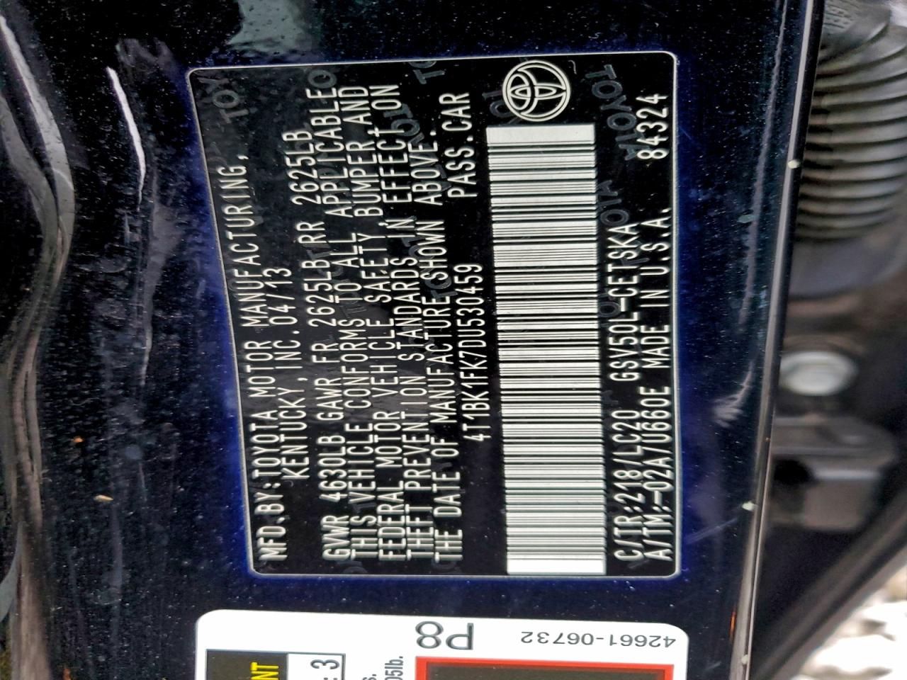 2013 TOYOTA CAMRY SE photo 12