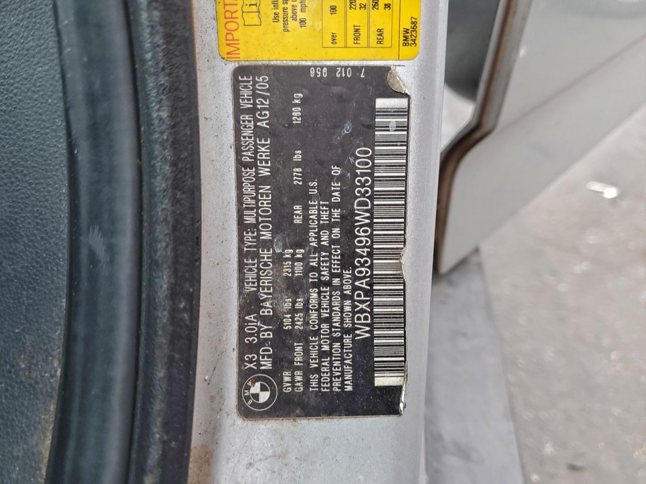 2006 BMW X3 3.0I photo 13