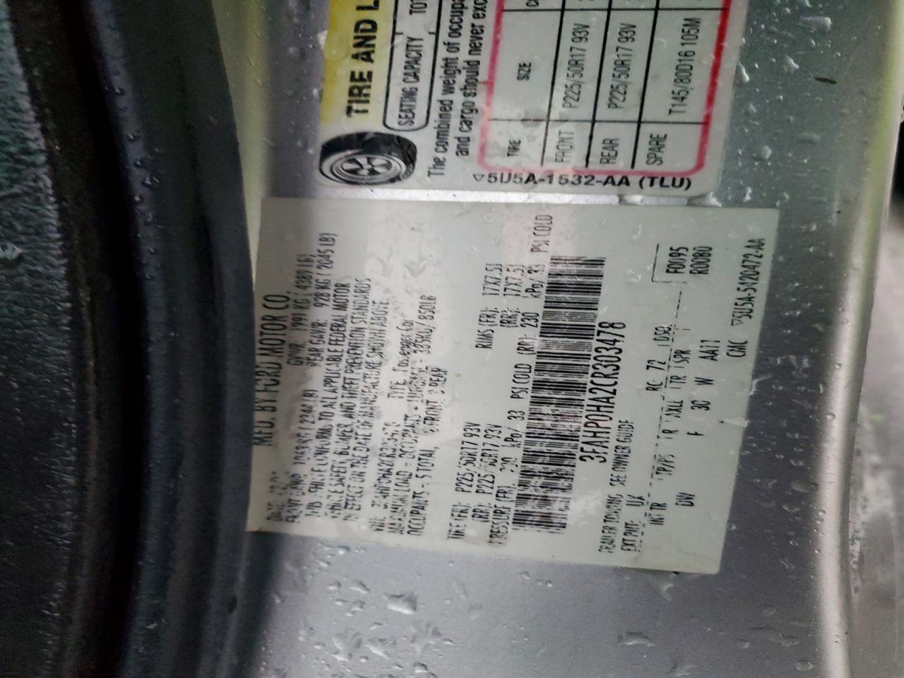 2012 FORD FUSION SE photo 12