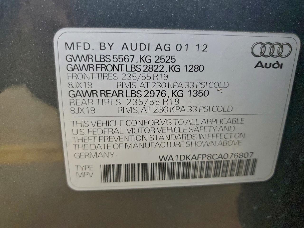 2012 AUDI Q5 PREMIUM PLUS photo 12