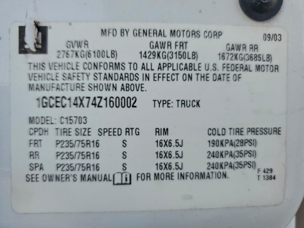 2004 CHEVROLET SILVERADO C1500 photo 12