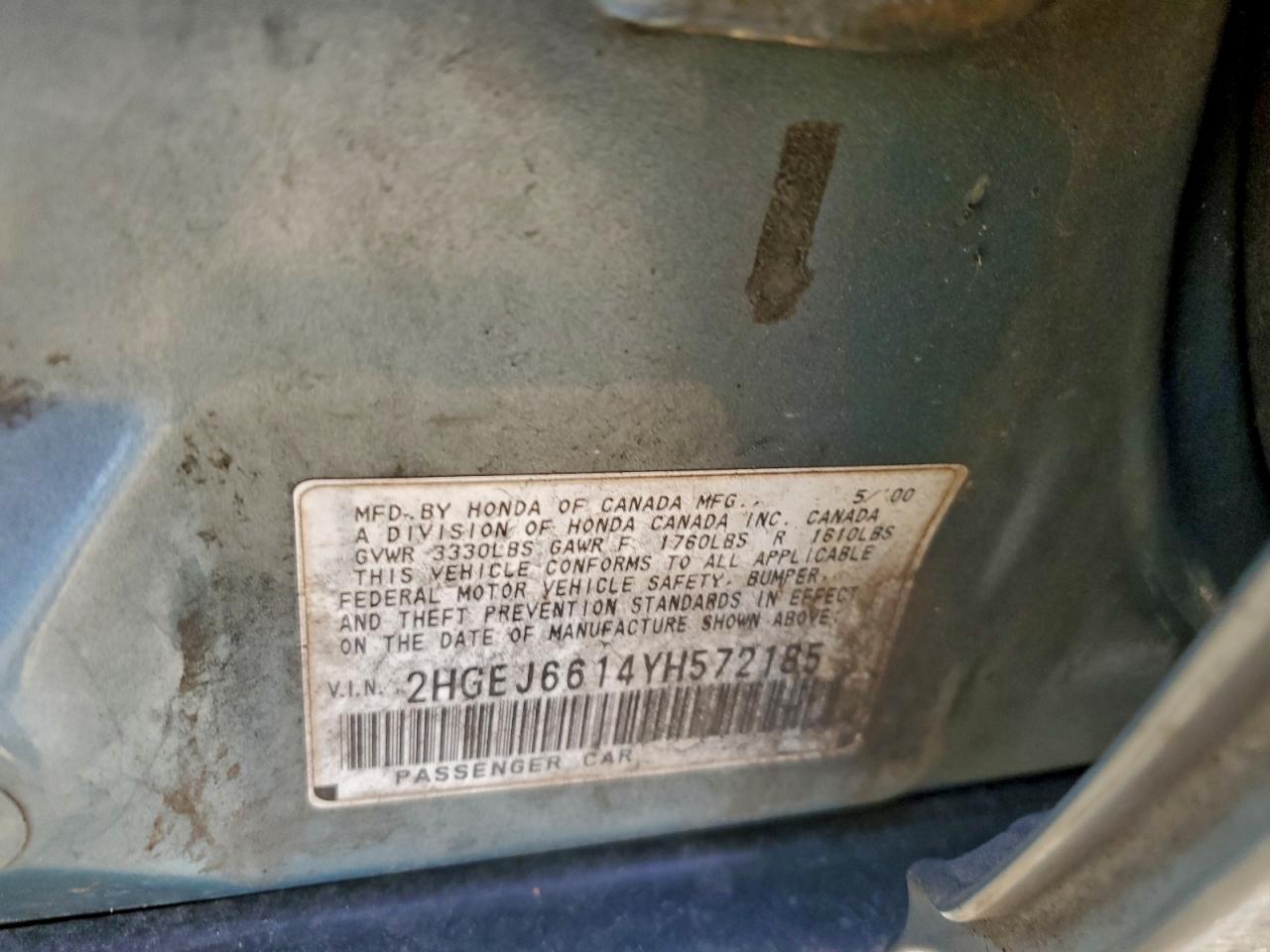 2000 HONDA CIVIC BASE photo 12