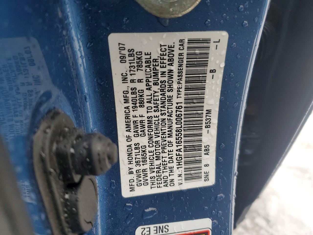 2008 HONDA CIVIC LX photo 12