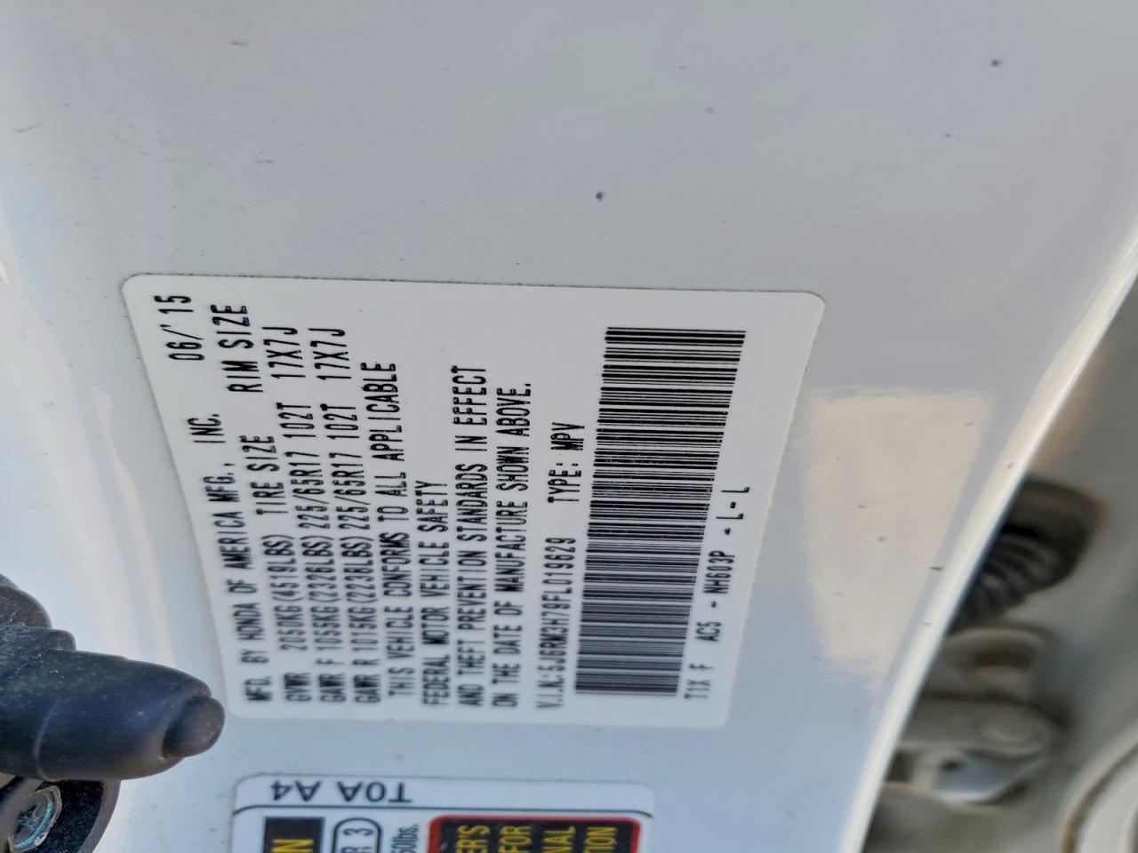 2015 HONDA CR-V EXL photo 14