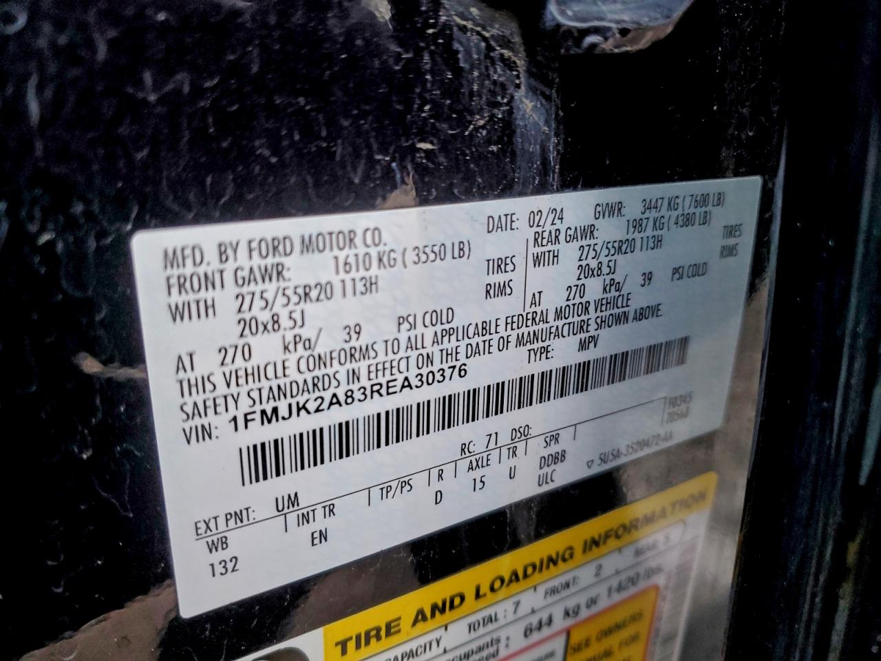 2024 FORD EXPEDITION MAX LIMITED photo 14