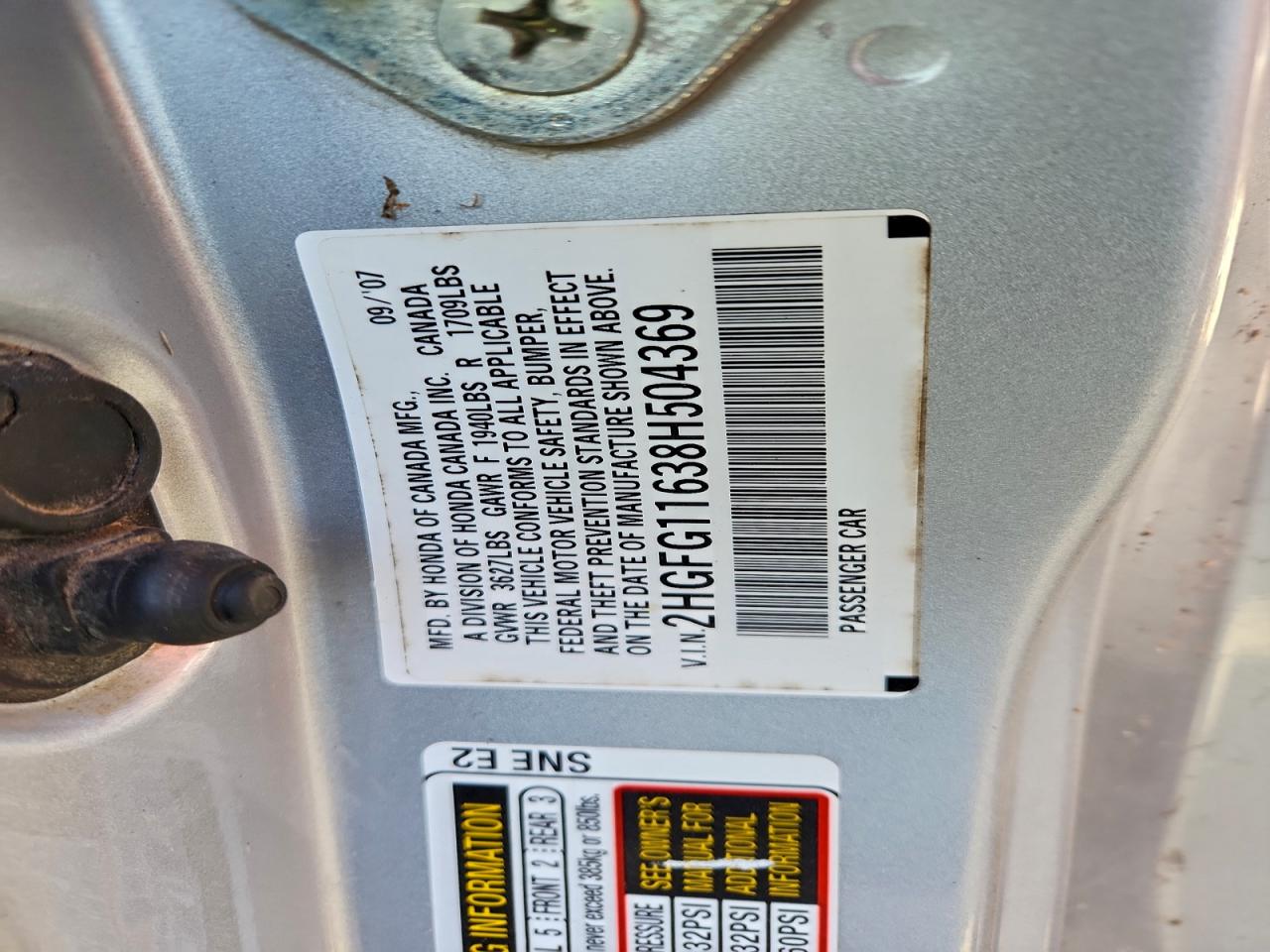 2008 HONDA CIVIC LX photo 12