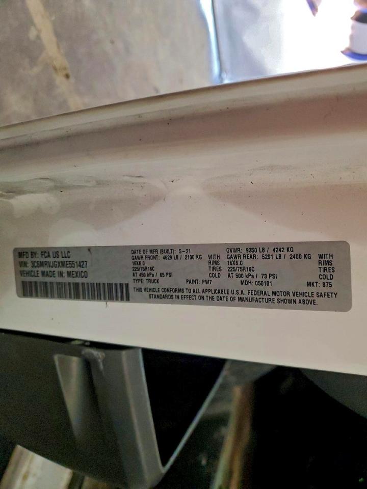 2021 RAM PROMASTER 3500 DELIVERY VAN photo 13