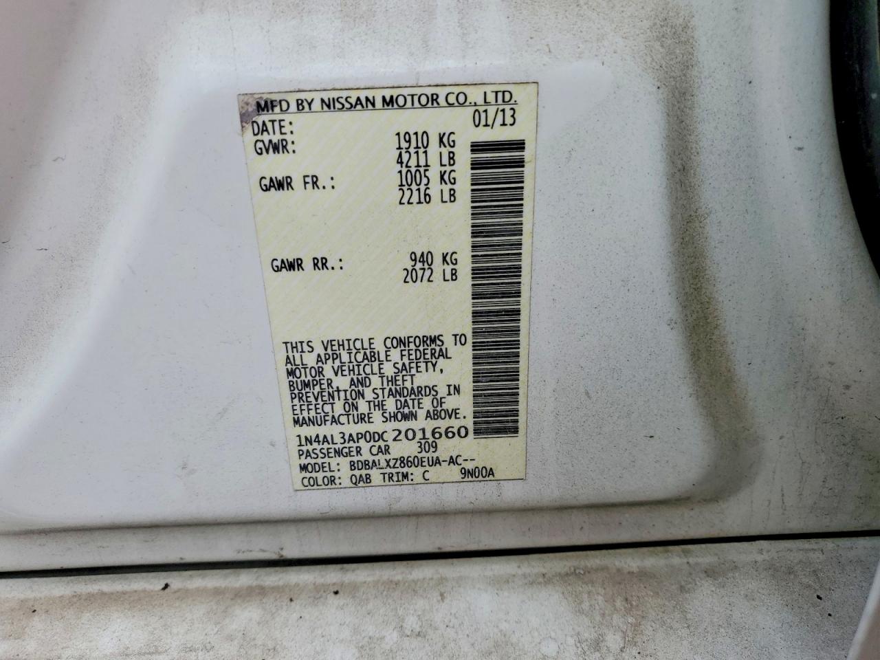 2013 NISSAN ALTIMA 2.5 photo 13
