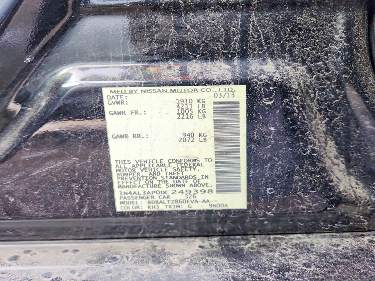 2013 NISSAN ALTIMA 2.5 photo 13