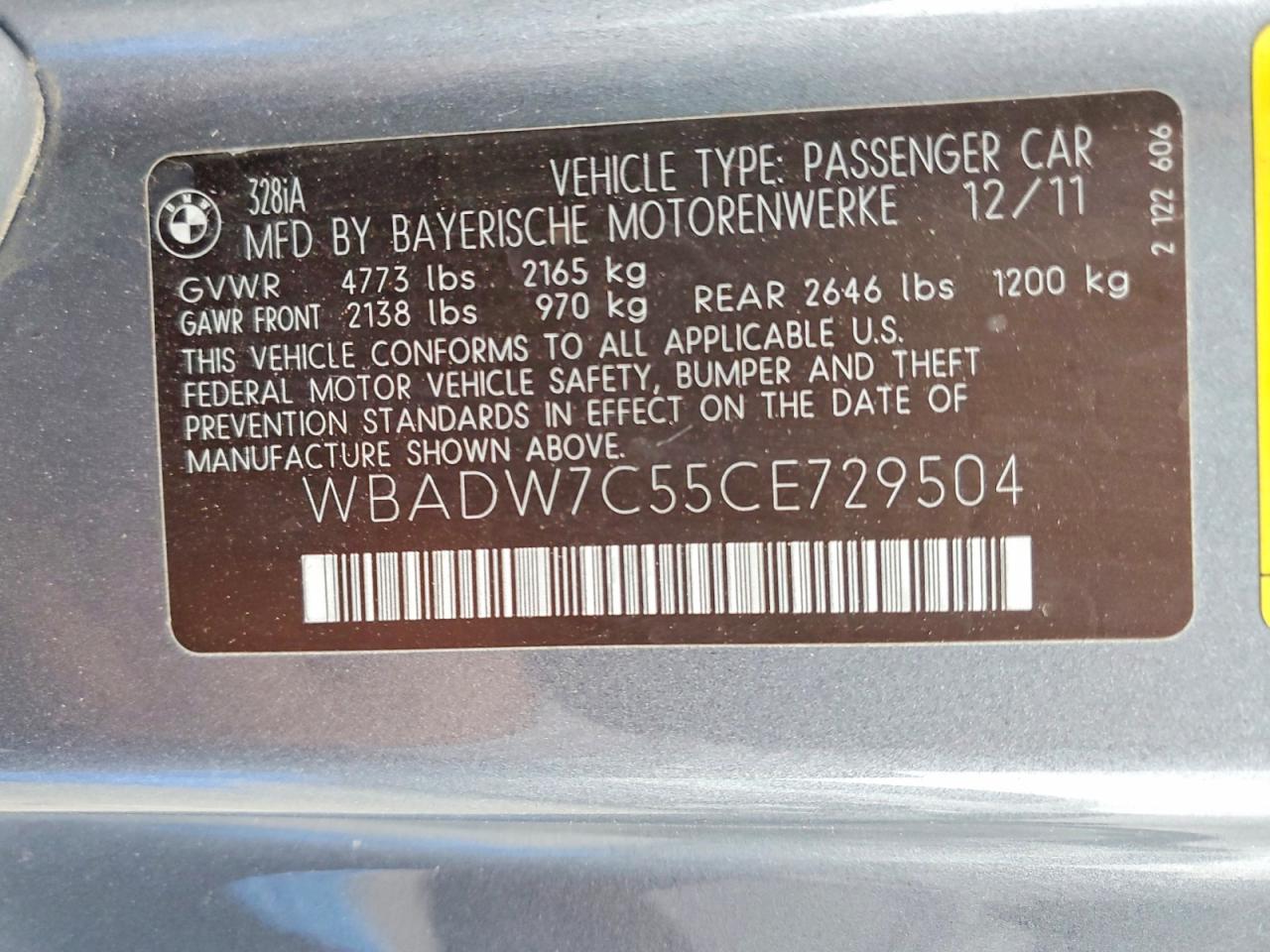 2012 BMW 328 I SULEV photo 34