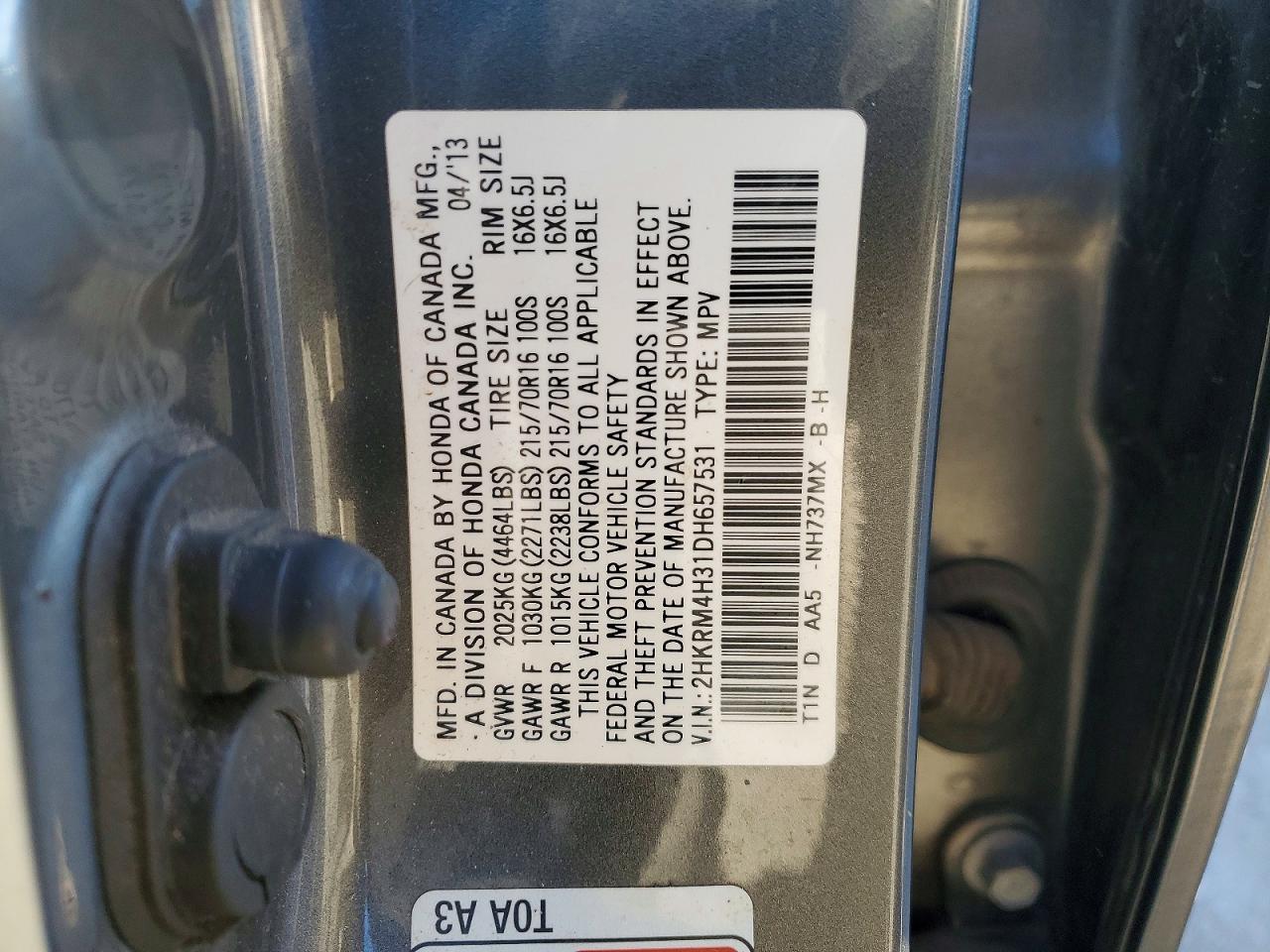 2013 HONDA CR-V LX photo 13