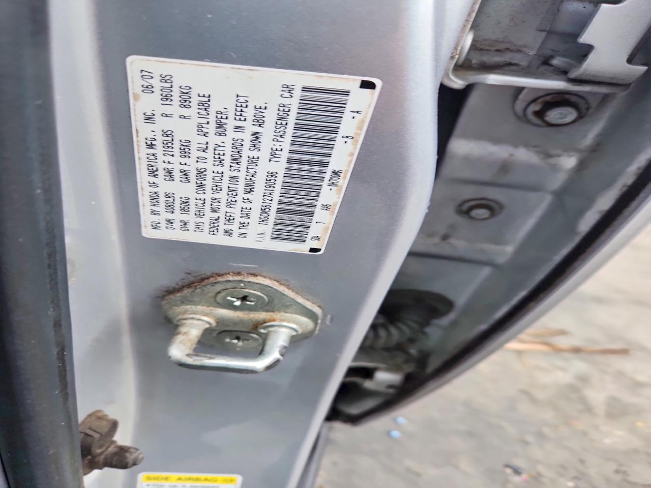 2007 HONDA ACCORD VALUE photo 12