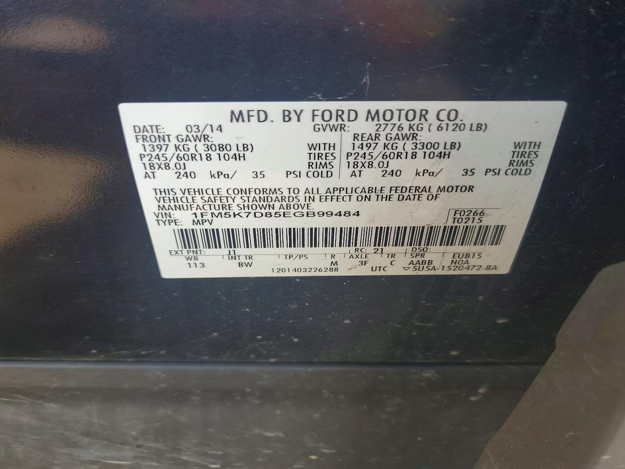 2014 FORD EXPLORER XLT photo 13