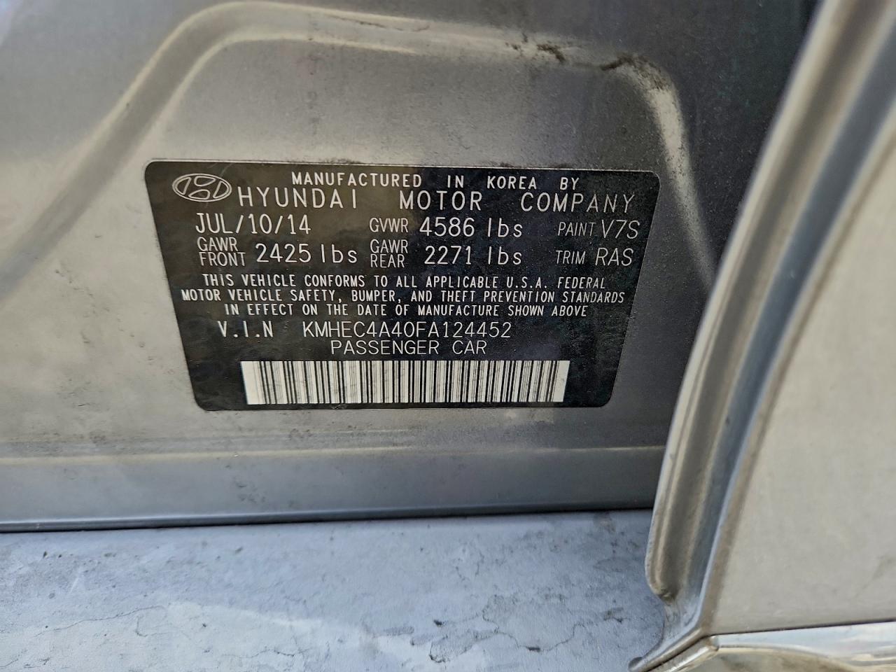2015 HYUNDAI SONATA HYBRID photo 12