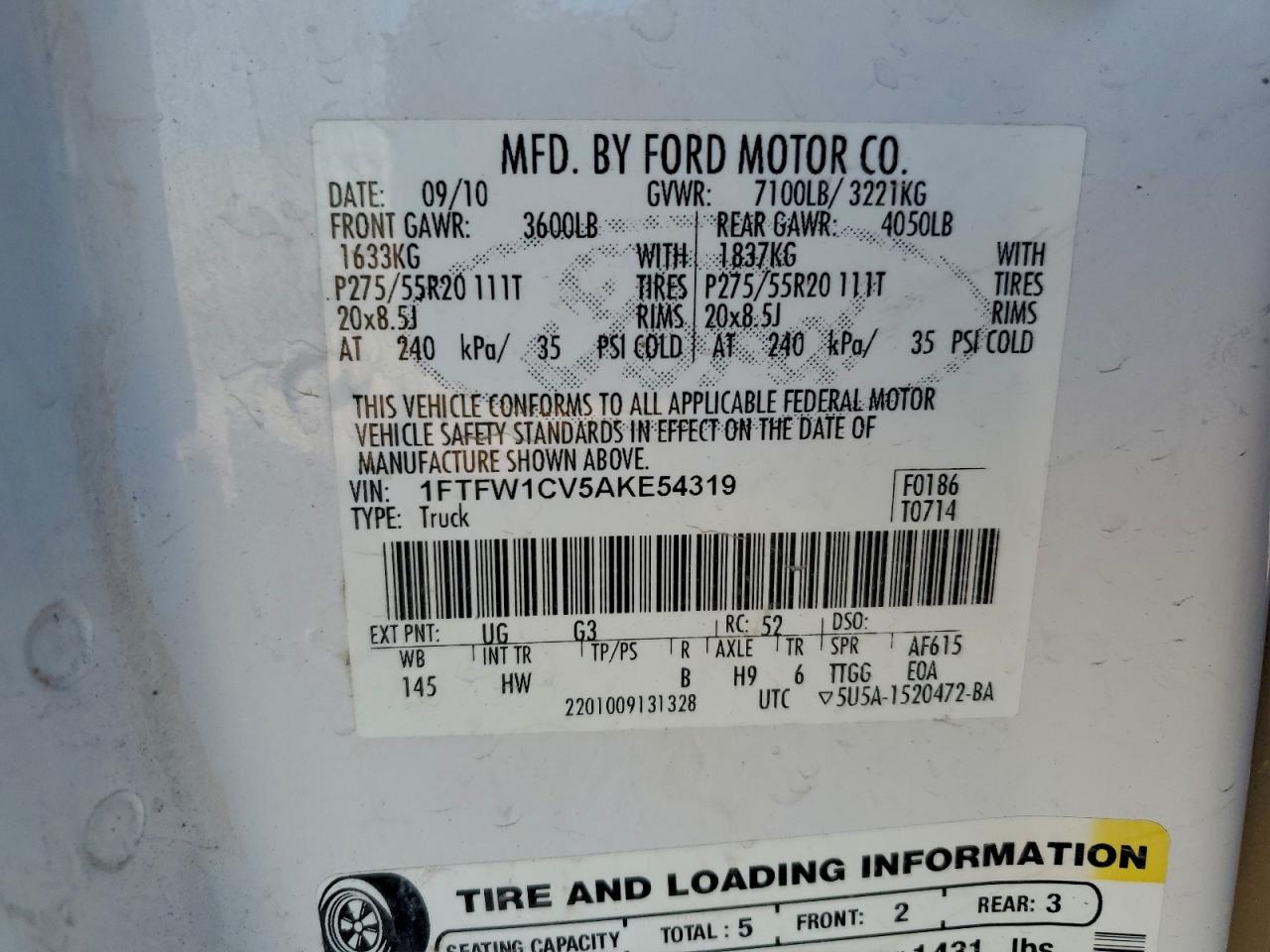 2010 FORD F150 SUPERCREW photo 13