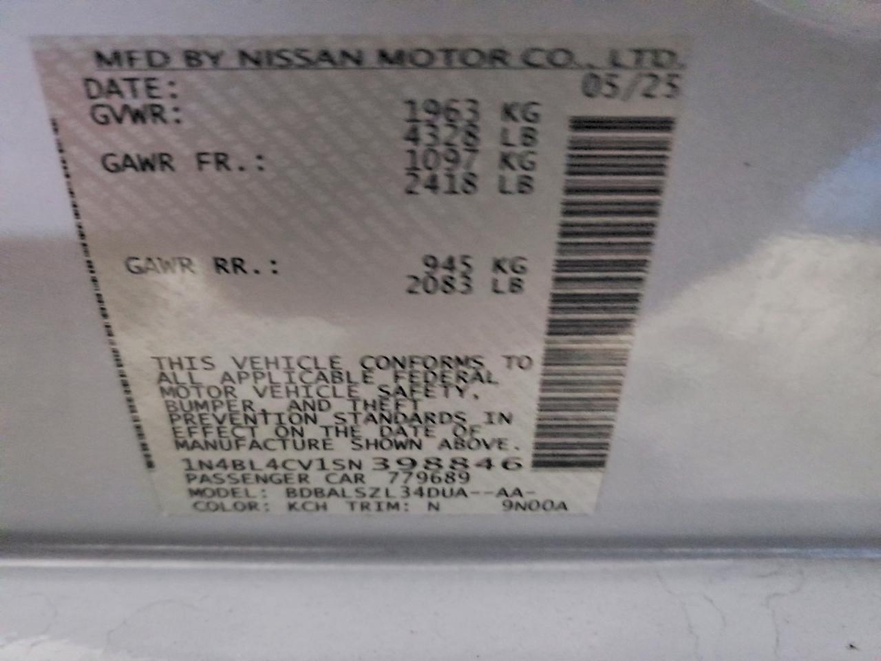 2025 NISSAN ALTIMA 2.5 SR photo 13