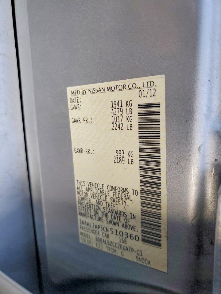 2012 NISSAN ALTIMA BASE photo 12