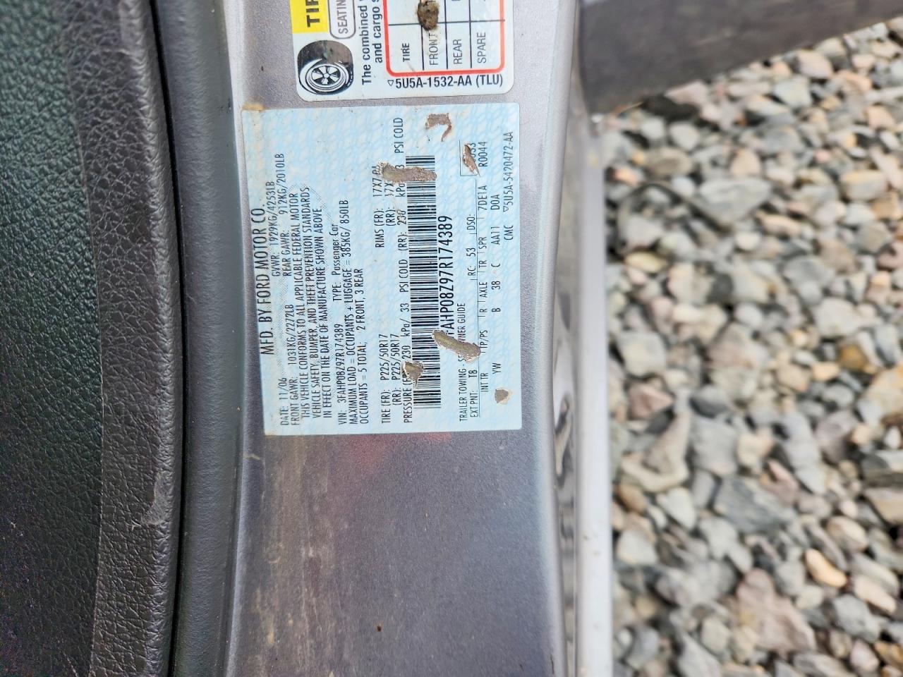 2007 FORD FUSION SEL photo 12