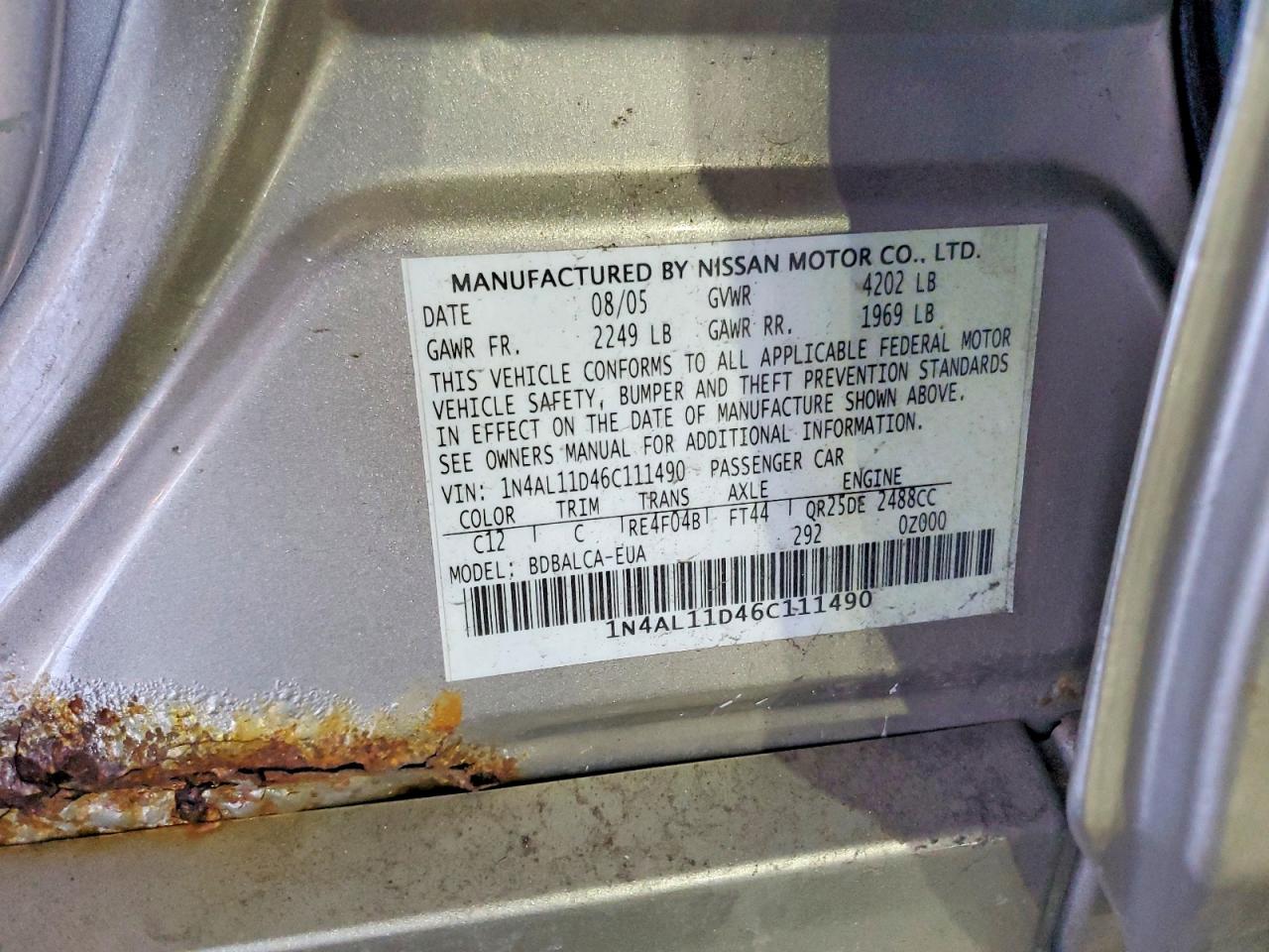 2006 NISSAN ALTIMA S photo 34