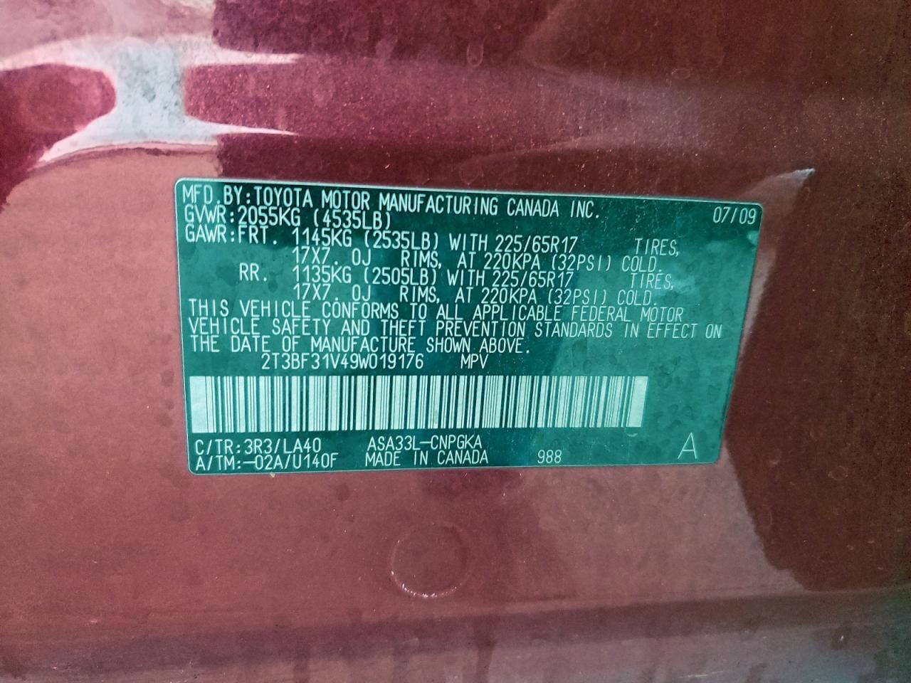 2009 TOYOTA RAV4 LIMITED photo 13