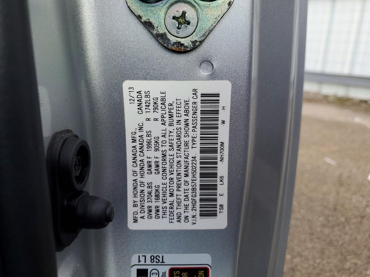 2014 HONDA CIVIC LX photo 12