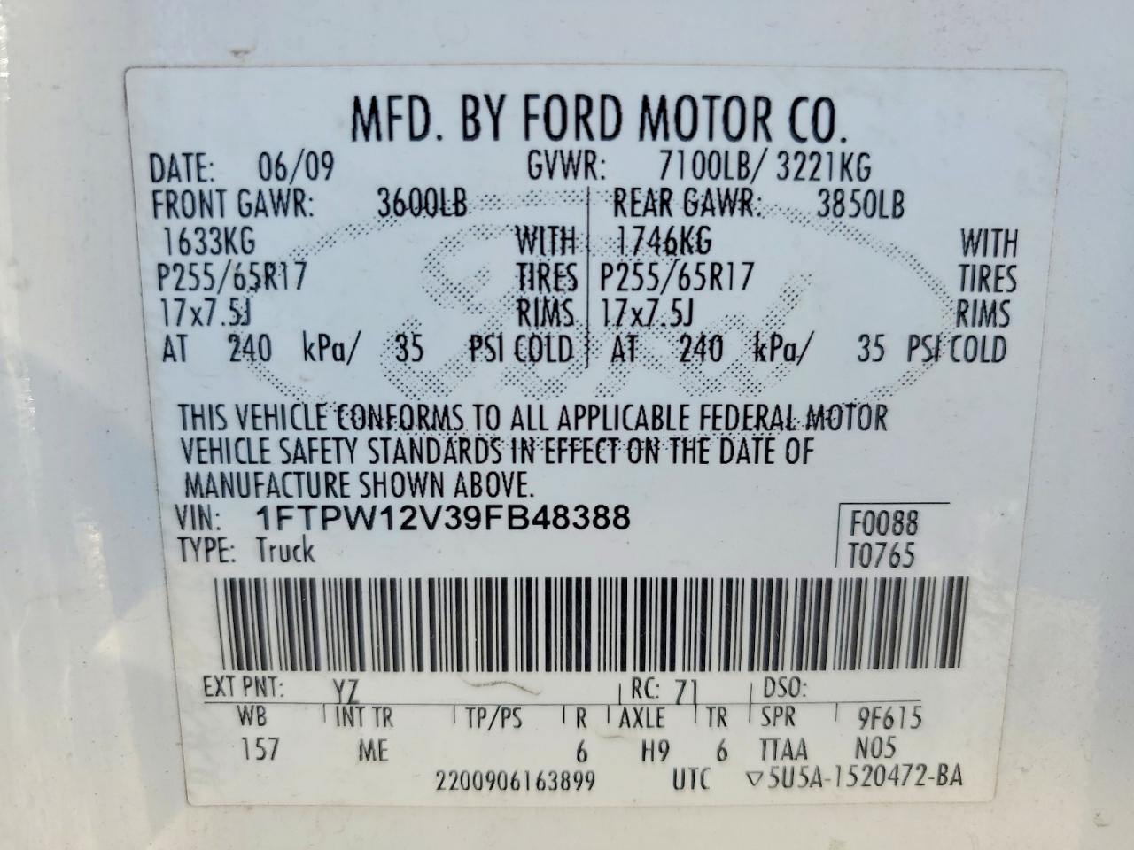 2009 FORD F150 SUPERCREW photo 12