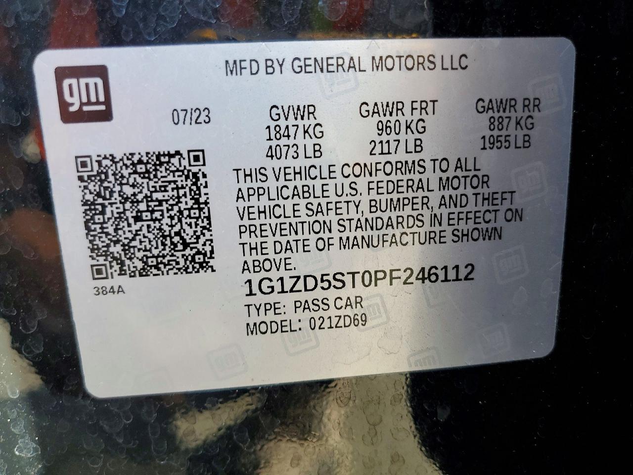 2023 CHEVROLET MALIBU LT photo 12
