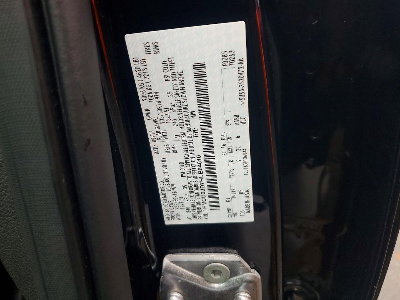 2017 FORD ESCAPE TITANIUM photo 13