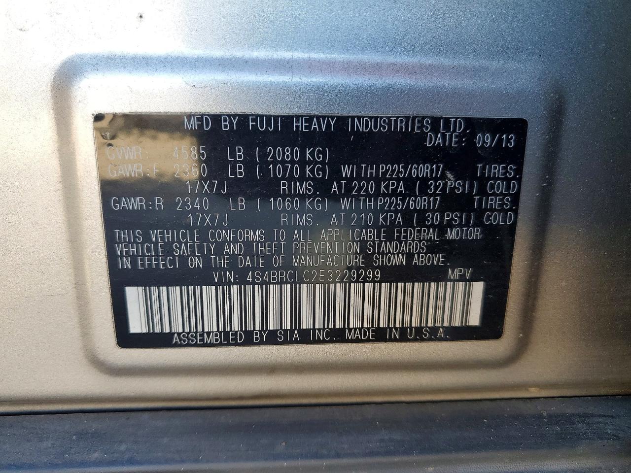 2014 SUBARU OUTBACK 2.5I LIMITED photo 12
