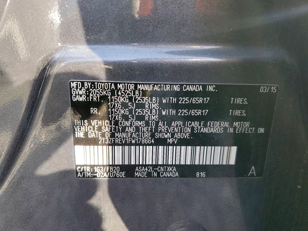 2015 TOYOTA RAV4 LE photo 13