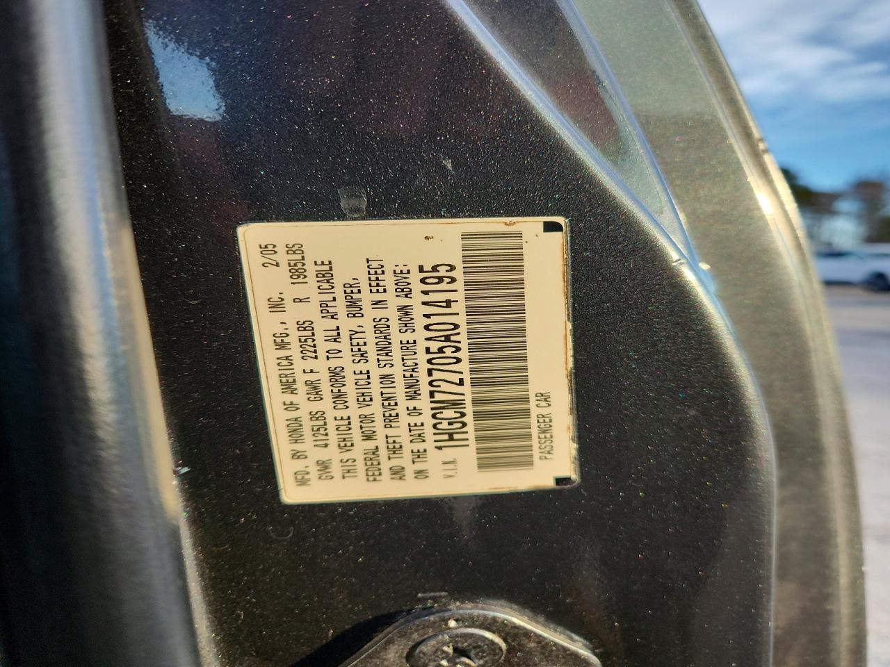 2005 HONDA ACCORD EX photo 12