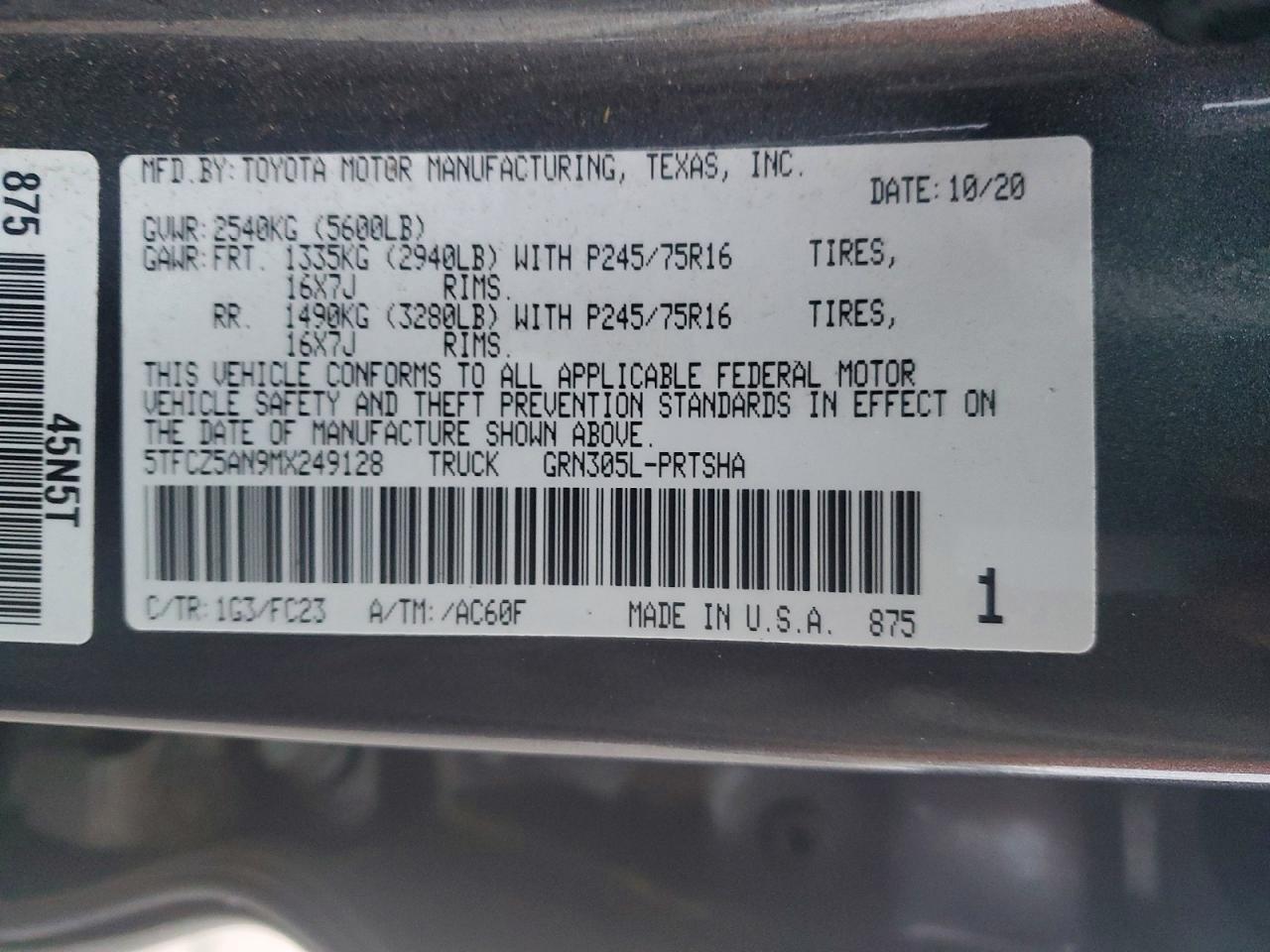 2021 TOYOTA TACOMA DOUBLE CAB photo 12