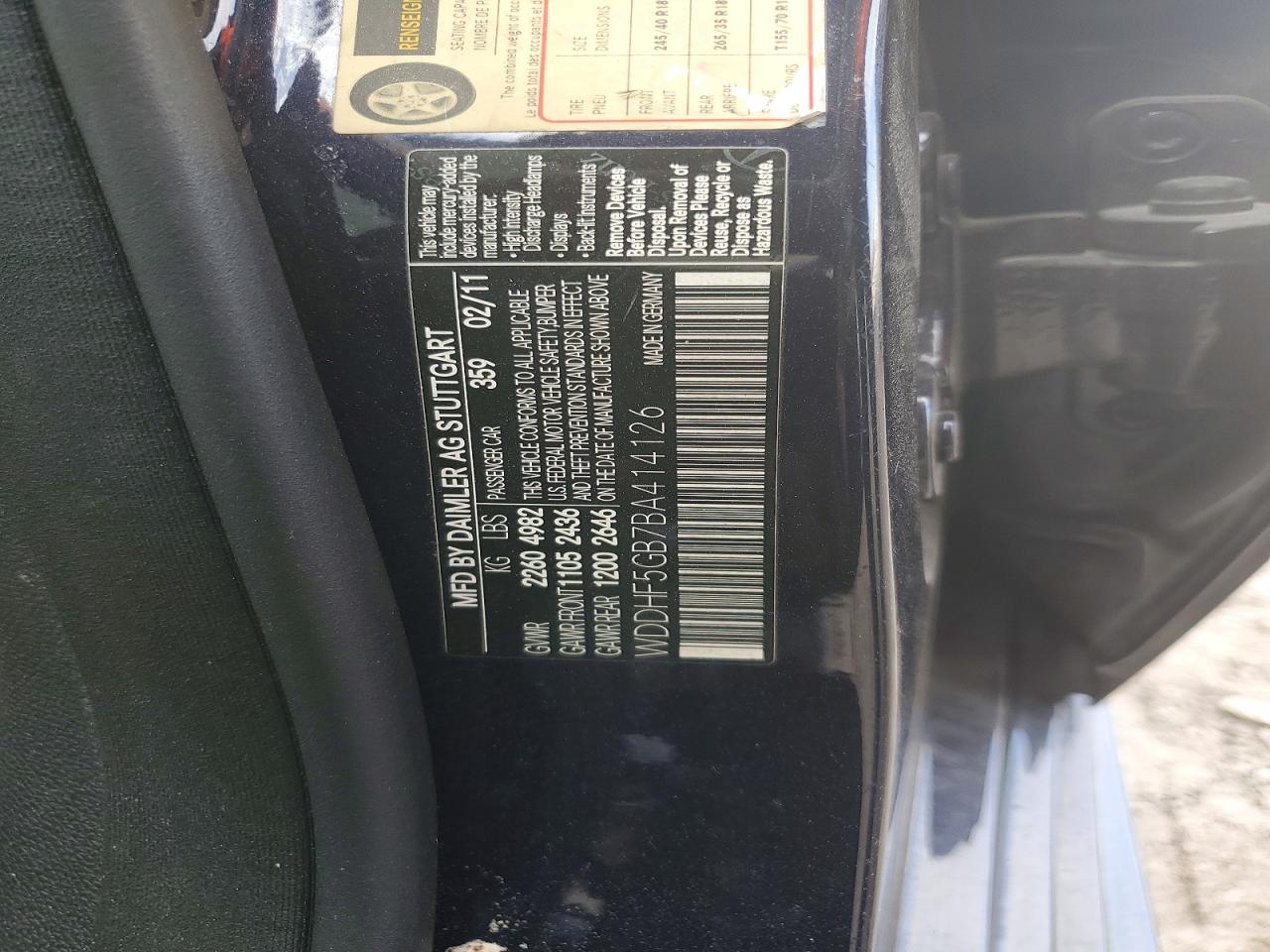 2011 MERCEDES-BENZ E 350 photo 12
