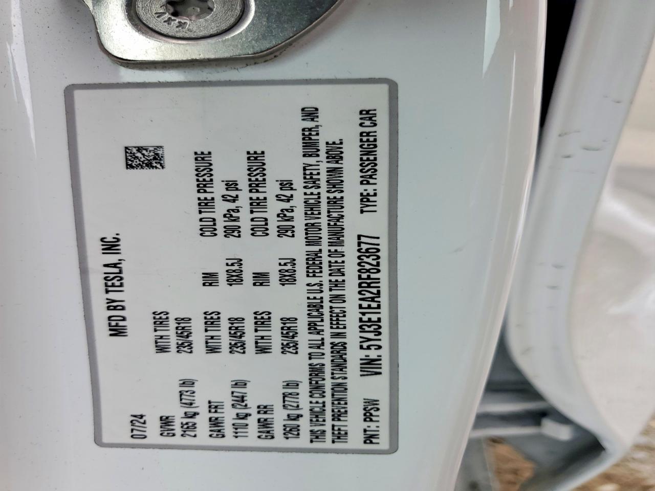 2024 TESLA MODEL 3 photo 12