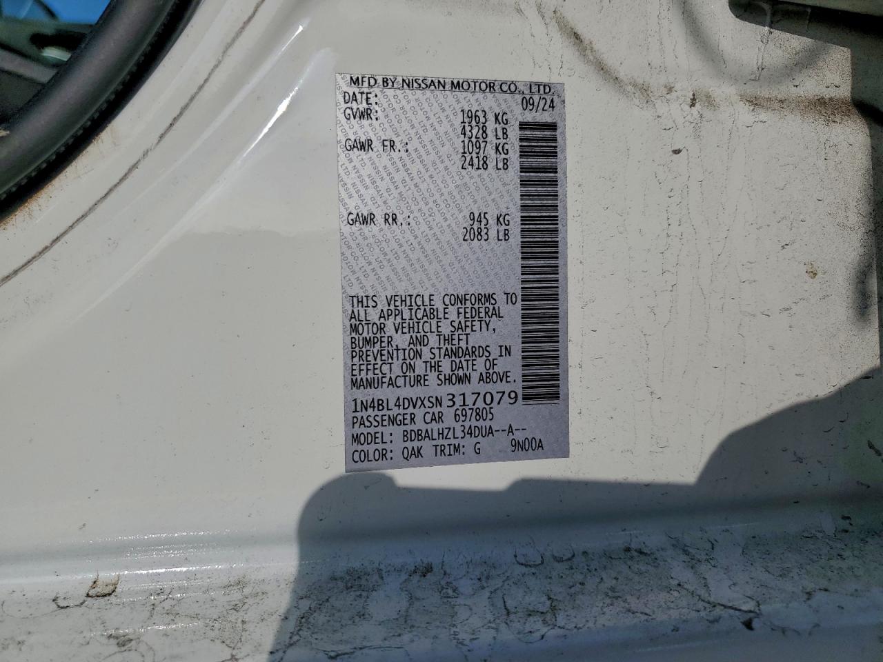 2025 NISSAN ALTIMA SV photo 12